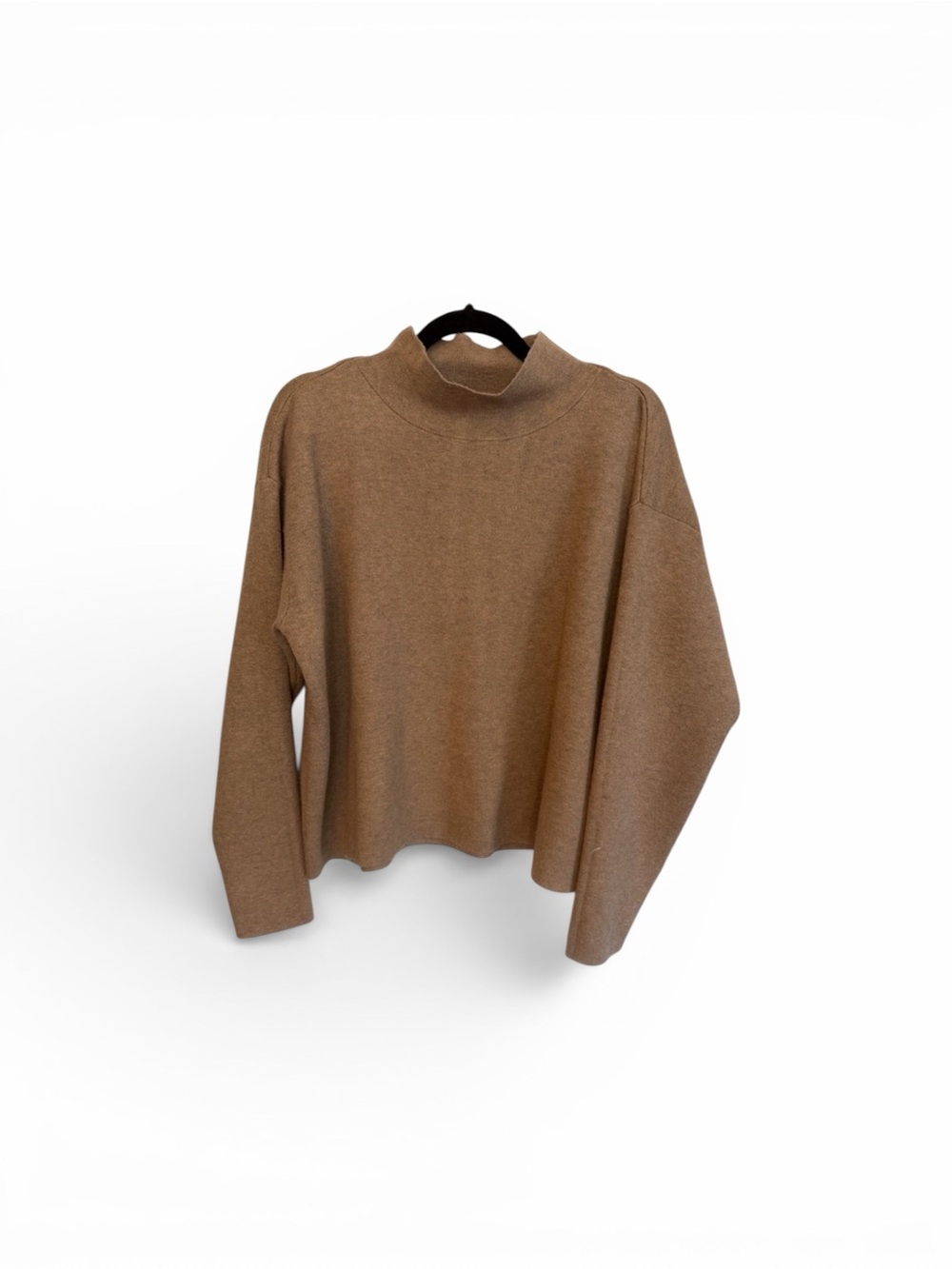 Eco-Knit Milano Stitch Mock Neck Pullover Warm Taupe Women Size M - Picture 9 of 9